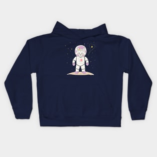 Lovely cute raccoon girl asronaut hold the star Kids Hoodie